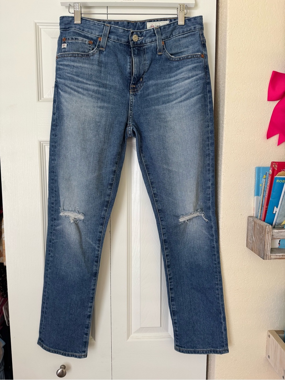 Ag Adriano Goldschmied Light Blue Straight Leg Jeans